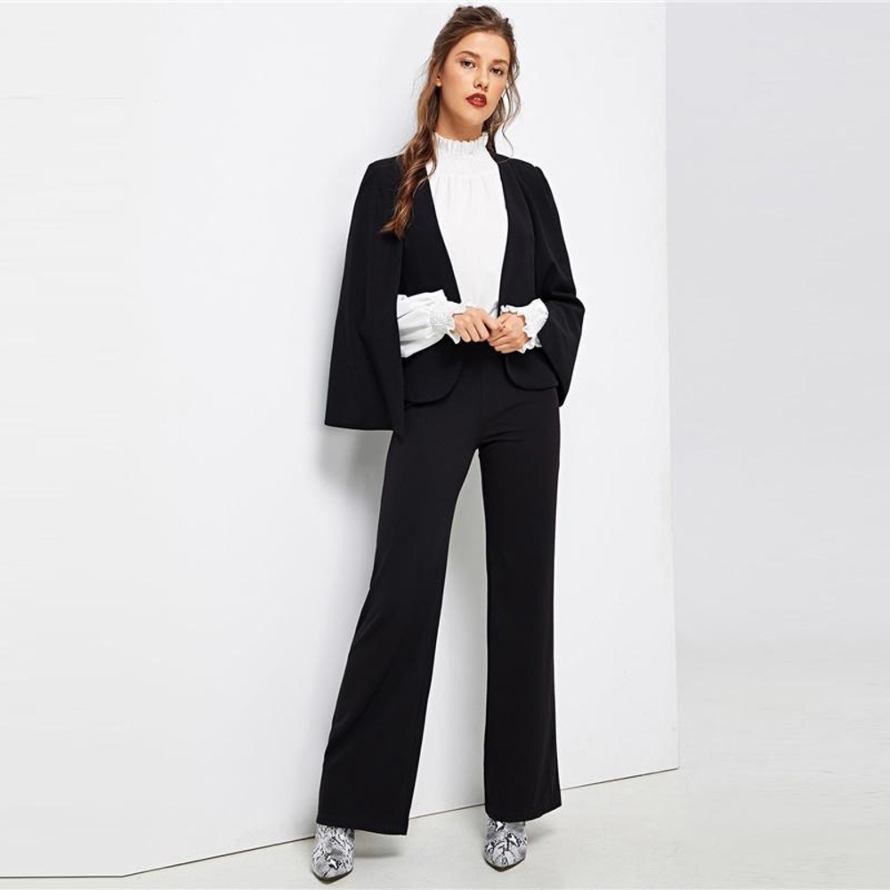 LAST ☝️ Chic Cape Open Front Blazer - Picture 3 of 5